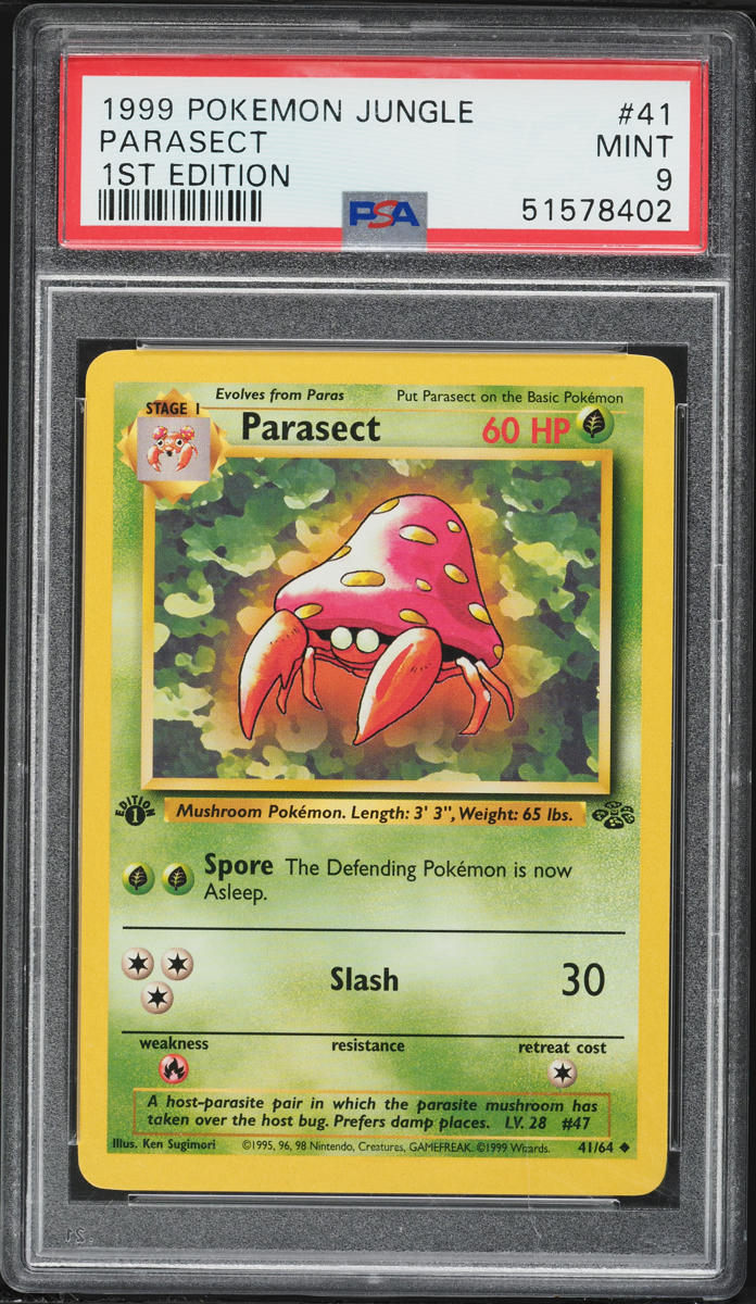 1999 Pokemon Jungle 1st Edition Parasect #41 PSA 9 MINT