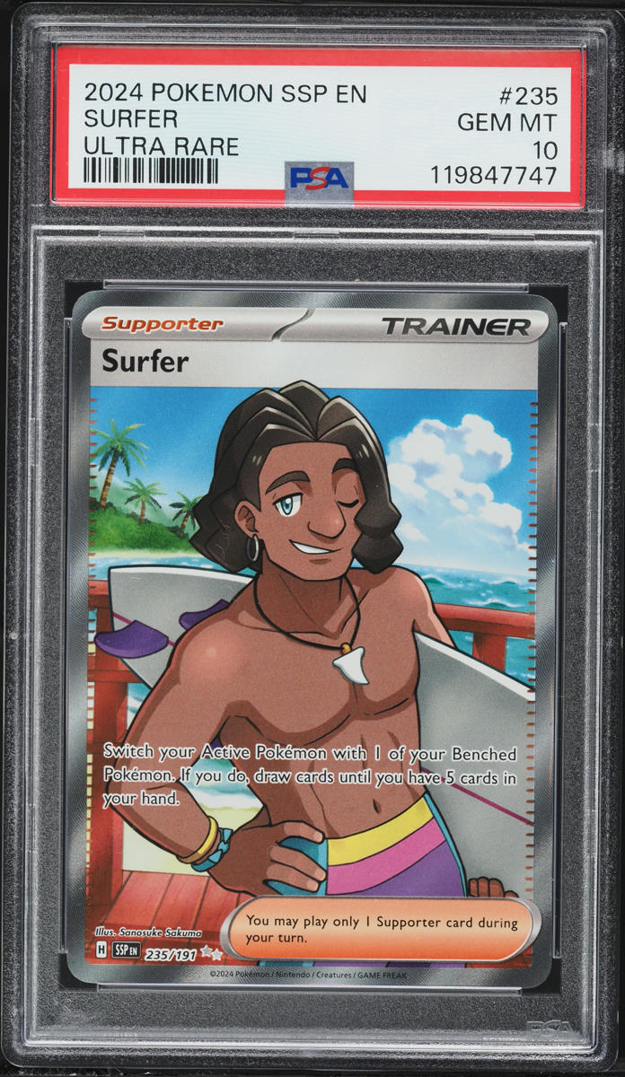 2024 Pokemon Scarlet & Violet Surging Sparks Full Art Surfer #235 PSA 10 GEM MINT