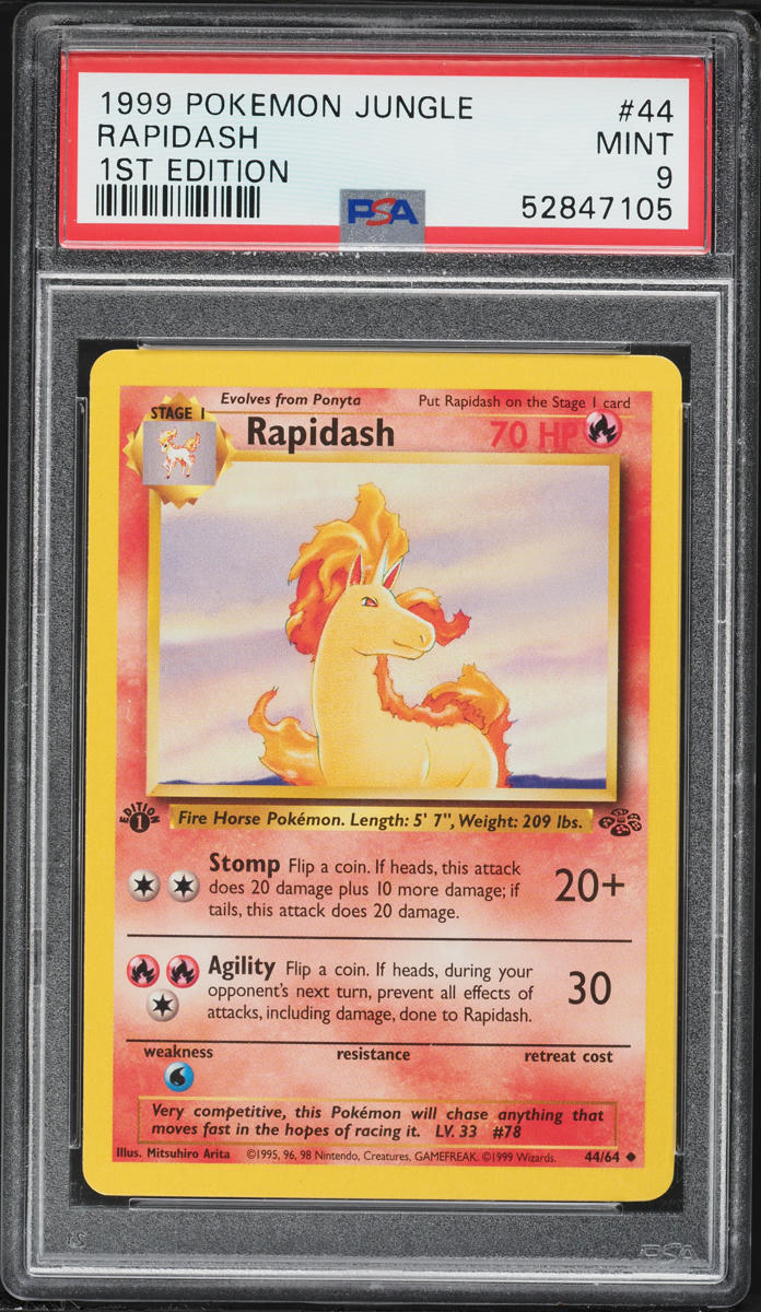 1999 Pokemon Jungle 1st Edition Rapidash #44 PSA 9 MINT