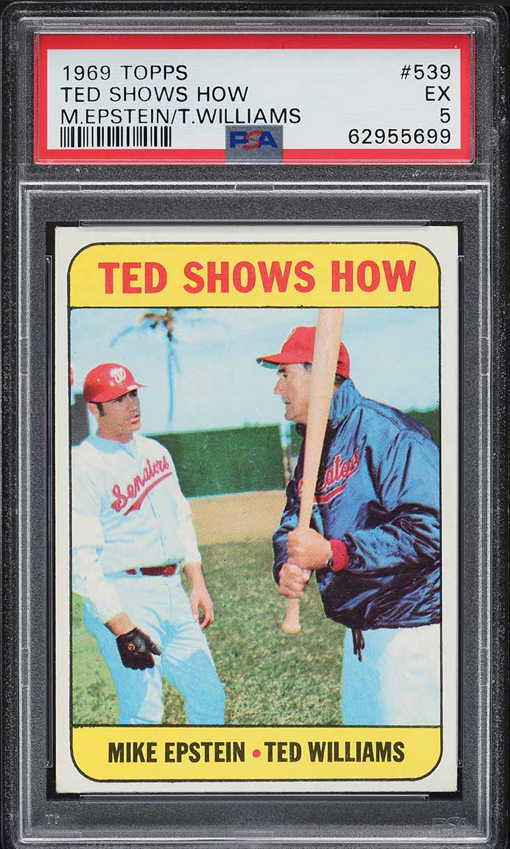 1969 Topps Mike Epstein & Ted Williams SHOWS HOW #539 PSA 5 EX