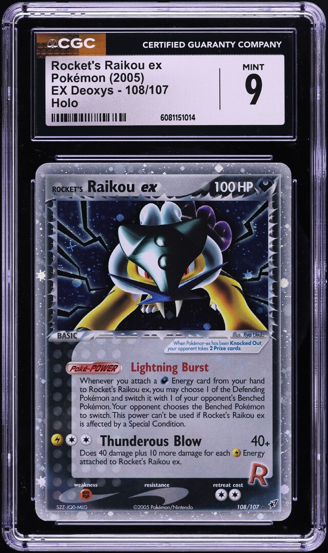 2005 Pokemon EX Deoxys Holo Rocket's Raikou ex #108 CGC 9 MINT