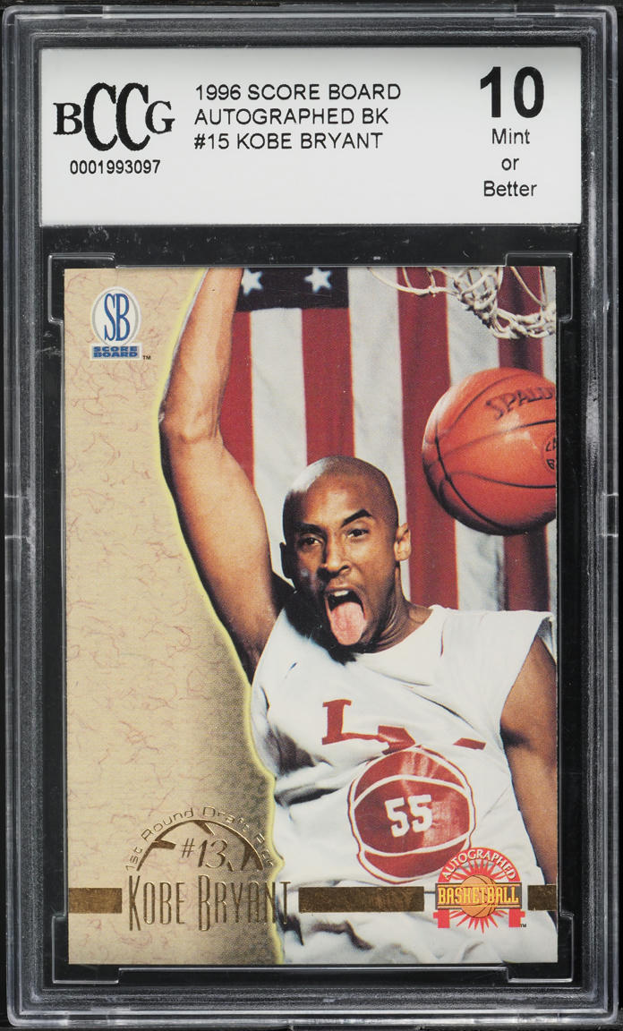 1996 Score Board Kobe Bryant ROOKIE #15 BCCG 10