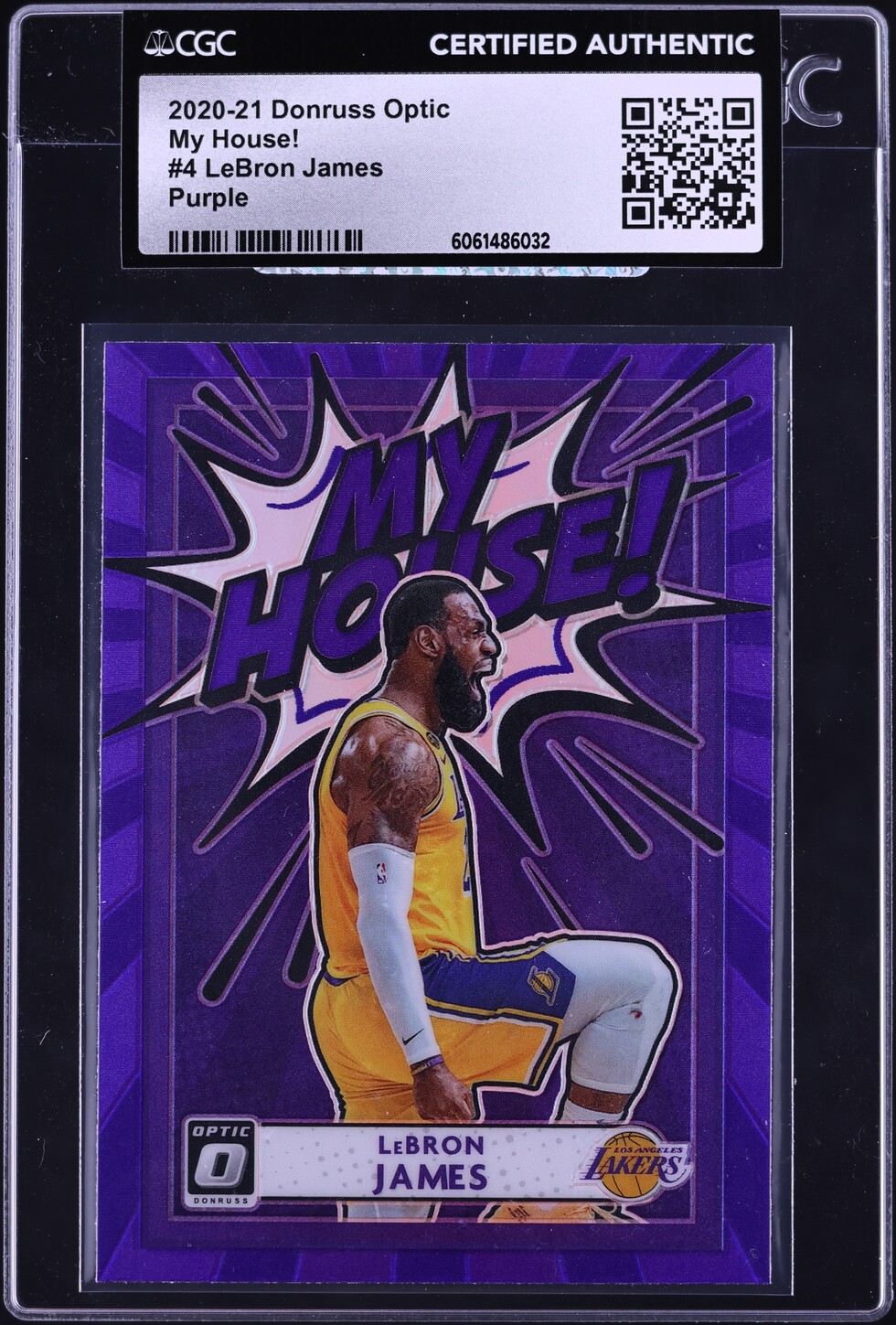 2020 Donruss Optic My House! Purple LeBron James #4 CGC AUTH