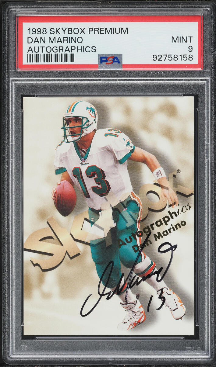 1998 Skybox Premium Autographics Dan Marino AUTO PSA 9 MINT