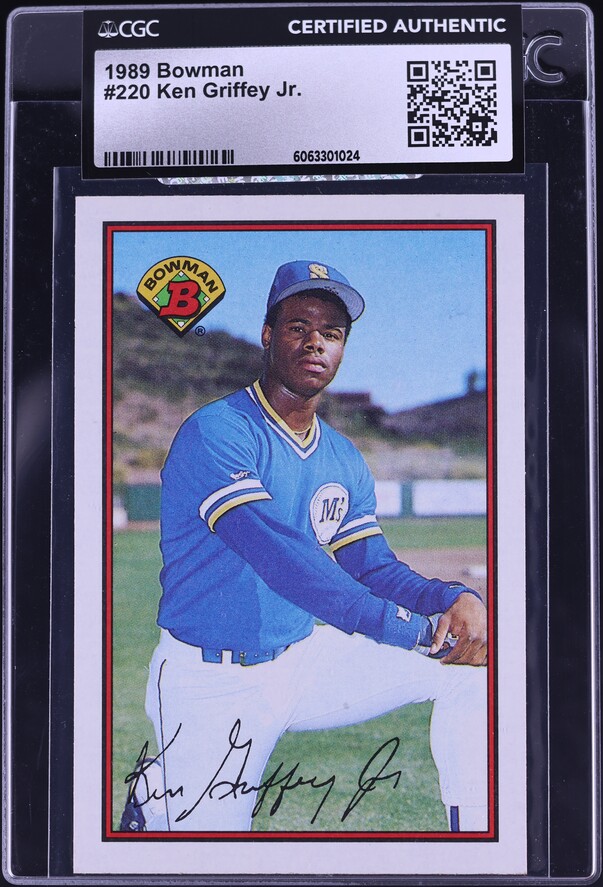 1989 Bowman Ken Griffey & Ken Griffey Jr. ROOKIE #259 PSA 7