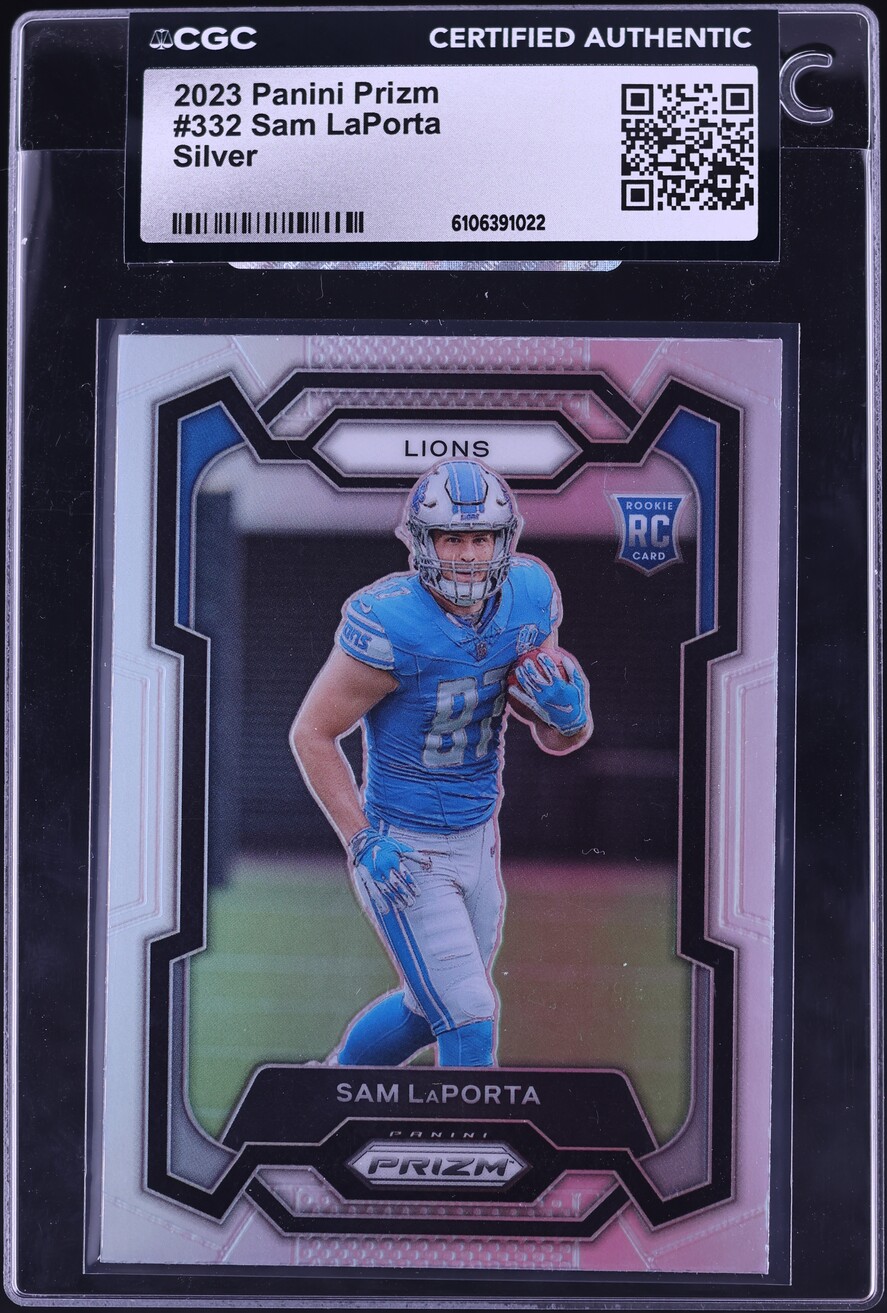 2023 Panini Prizm Silver Sam LaPorta ROOKIE #332 CGC AUTH