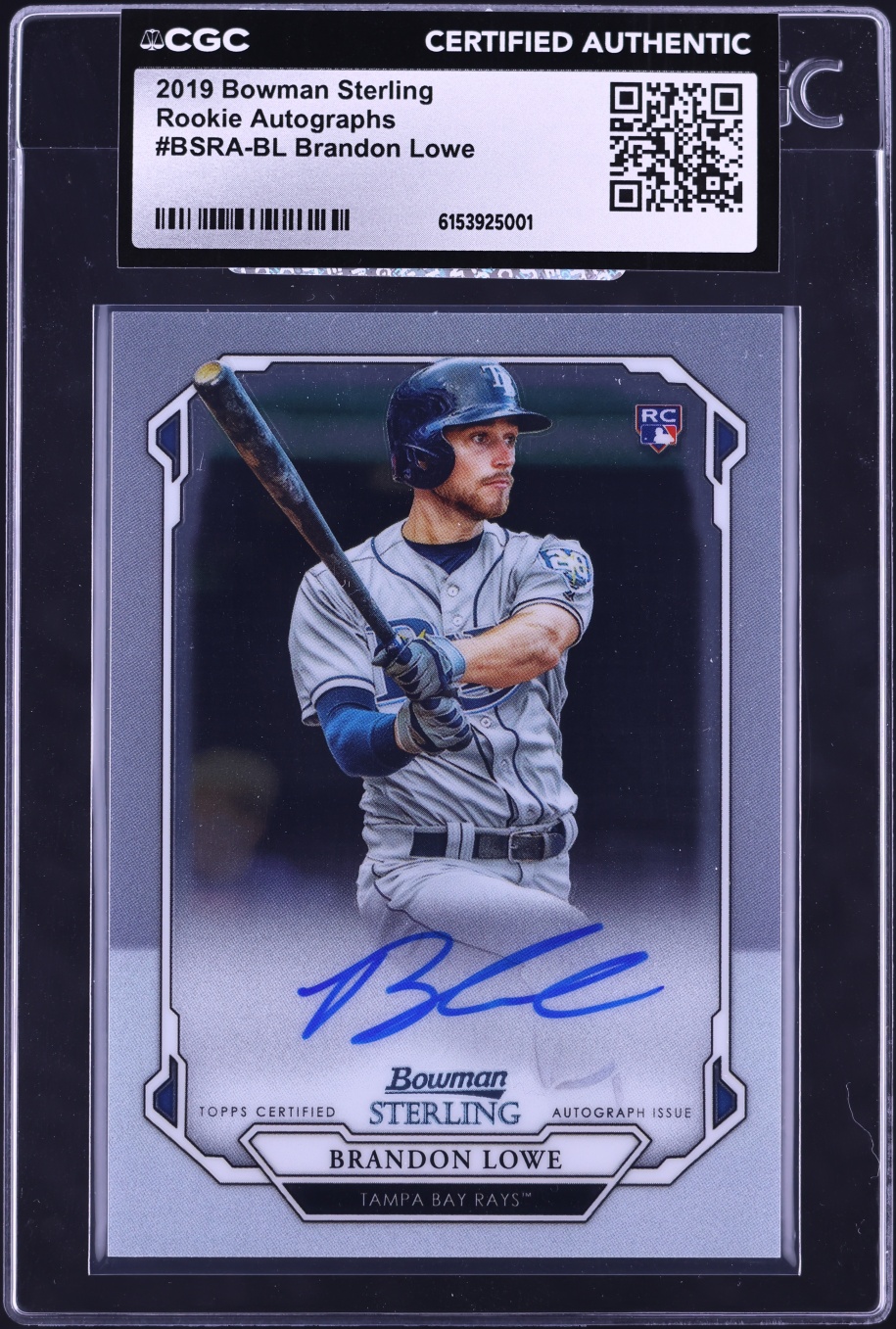 2019 Bowman Sterling Brandon Lowe ROOKIE AUTO #BSRA-BL CGC AUTH