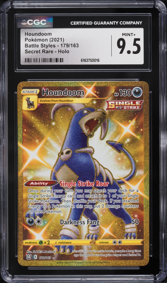 2021 Pokemon Sword & Shield Battle Styles Gold Rare Houndoom #179 CGC 9.5 MINT+