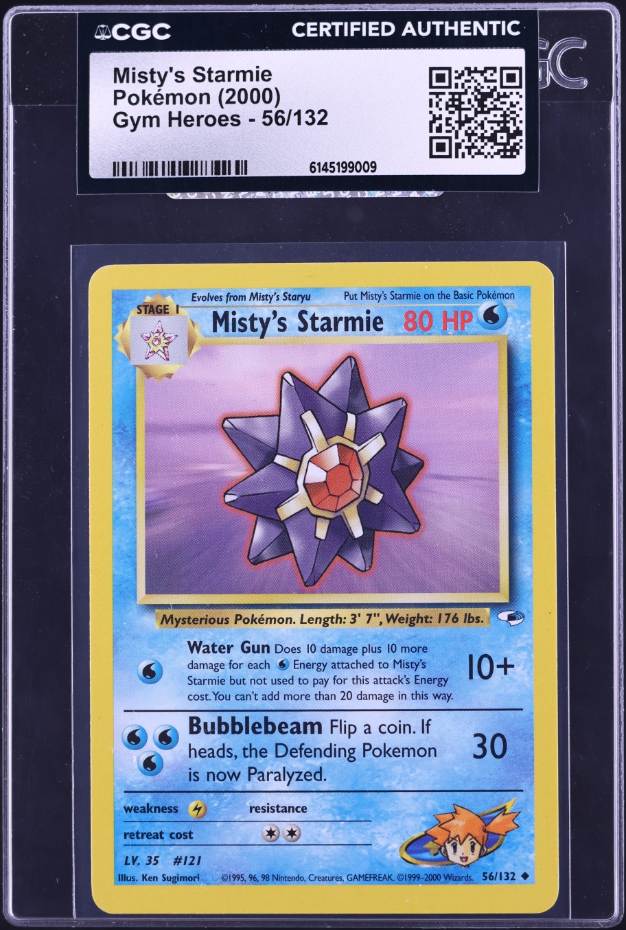 2000 Pokemon Gym Heroes Misty's Starmie #56 CGC AUTH