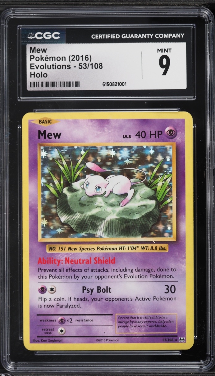 2016 Pokemon XY Evolutions Holo Mew #53 CGC 9 MINT