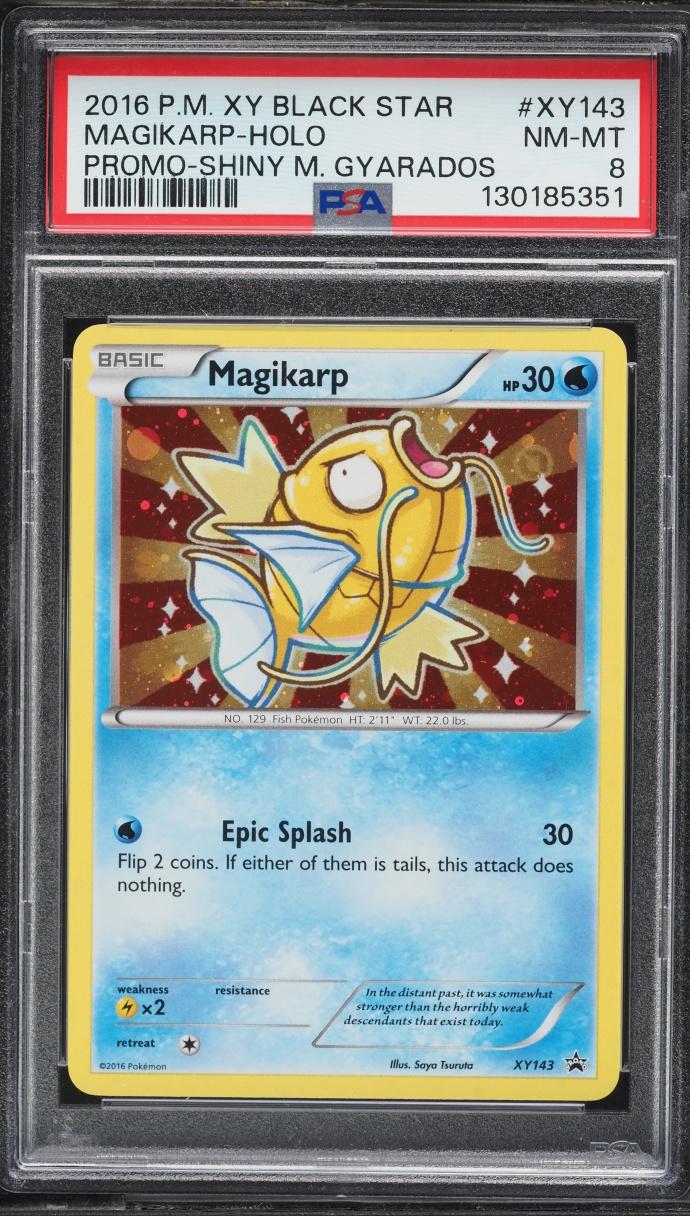 2016 Pokemon XY Black Star Promo Shiny Magikarp #XY143 PSA 8 NM-MT