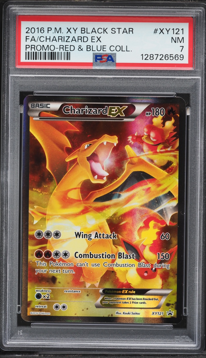 2016 Pokemon XY Promo Red & Blue Collection Full Art Charizard EX #XY121 PSA 7 NRMT