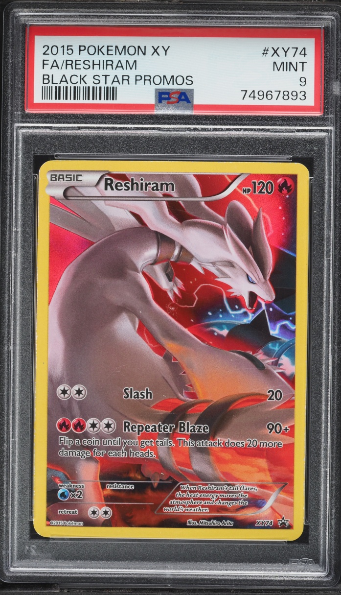 2015 Pokemon XY Black Star Promo Full Art Reshiram #XY74 PSA 9 MINT