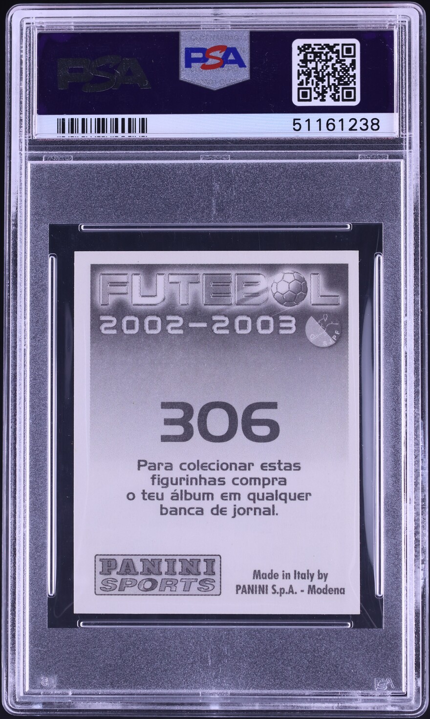 2002 Panini Futebol Portugal Stickers Cristiano Ronaldo ROOKIE #306 PSA 10 GEM