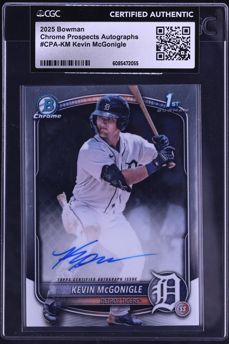 2025 Bowman Chrome Kevin McGonigle PROSPECT AUTO #CPA-KM CGC AUTH