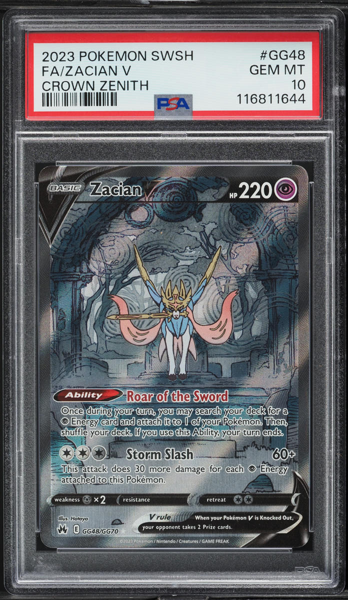 2023 Pokemon Sword & Shield Crown Zenith SIR Zacian V #GG48 PSA 10 GEM MINT