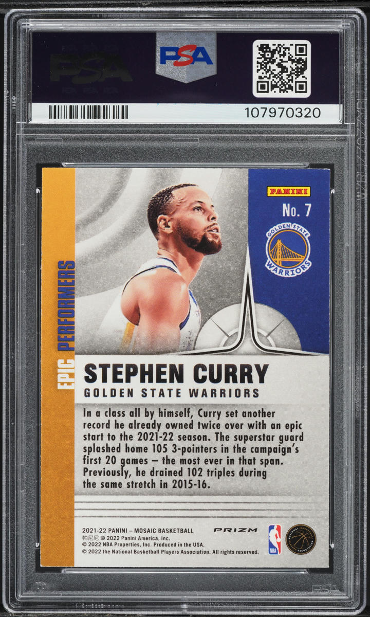 2021 Panini Mosaic Epic Performers Mosaic Stephen Curry #7 PSA 9 MINT