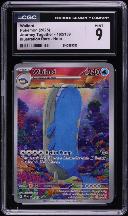 2025 Pokemon Scarlet & Violet Journey Together IR Wailord #162 CGC 9 MINT