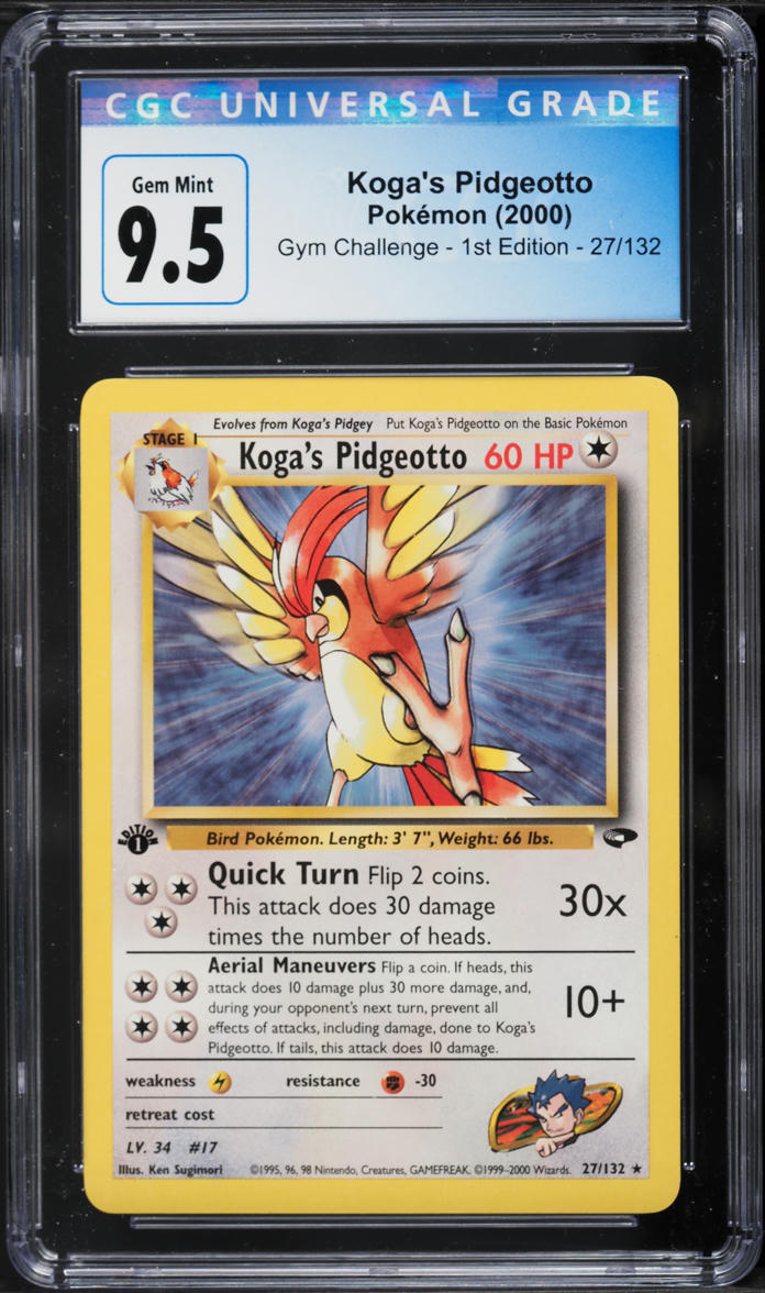 2000 Pokemon Gym Challenge 1st Edition Koga's Pidgeotto #27 CGC 9.5 GEM MINT