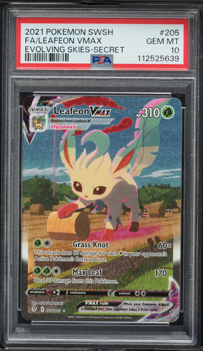 2021 Pokemon SWSH Evolving Skies Alt Art Leafeon VMAX #205 PSA 10 GEM MINT
