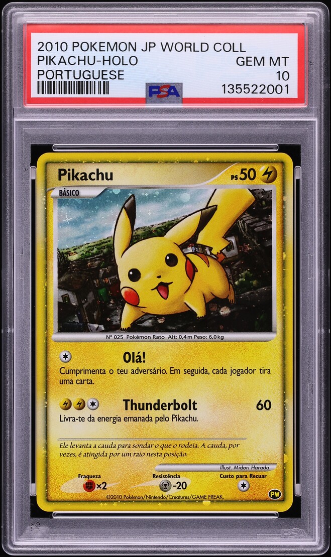 2010 Pokemon Portuguese World Collection Holo Pikachu PSA 10 GEM MINT