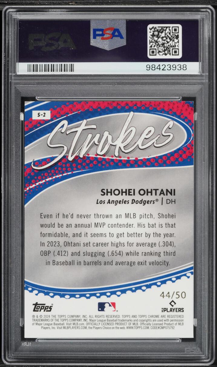 2024 Topps Chrome Strokes Gold Refractor Shohei Ohtani /50 #S2 PSA 10 GEM MINT