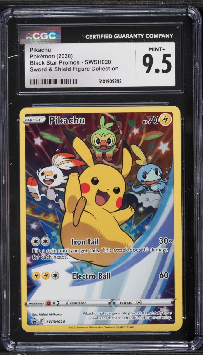 2020 Pokemon Sword & Shield Promo Figure Collection Full Art Pikachu #SWSH020 CGC 9.5 MINT+