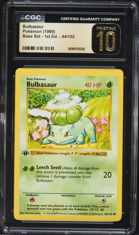 1999 Pokemon Base Set Shadowless 1st Edition Caterpie #45 CGC 7