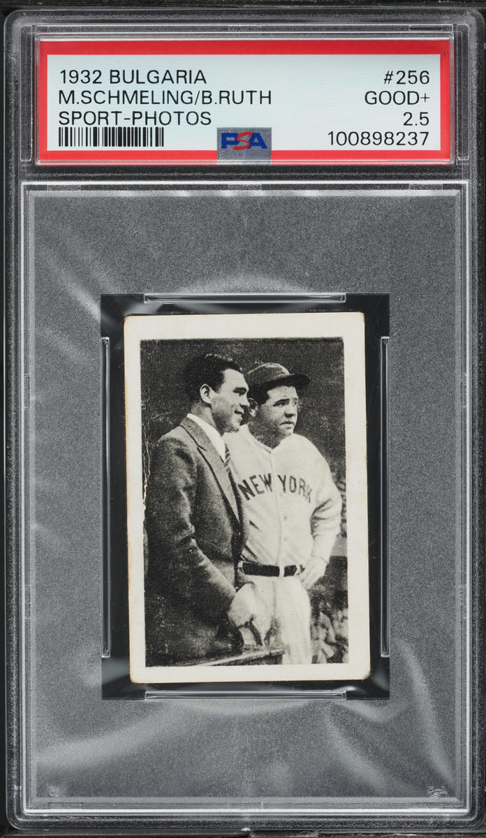 1932 Bulgaria Babe Ruth & Max Schmeling SPORT PHOTOS #256 PSA 2.5 GD+