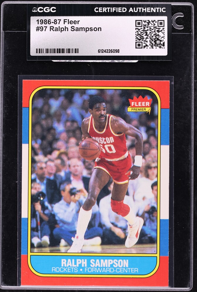 1986 Fleer Basketball Ralph Sampson ROOKIE #97 CGC AUTH