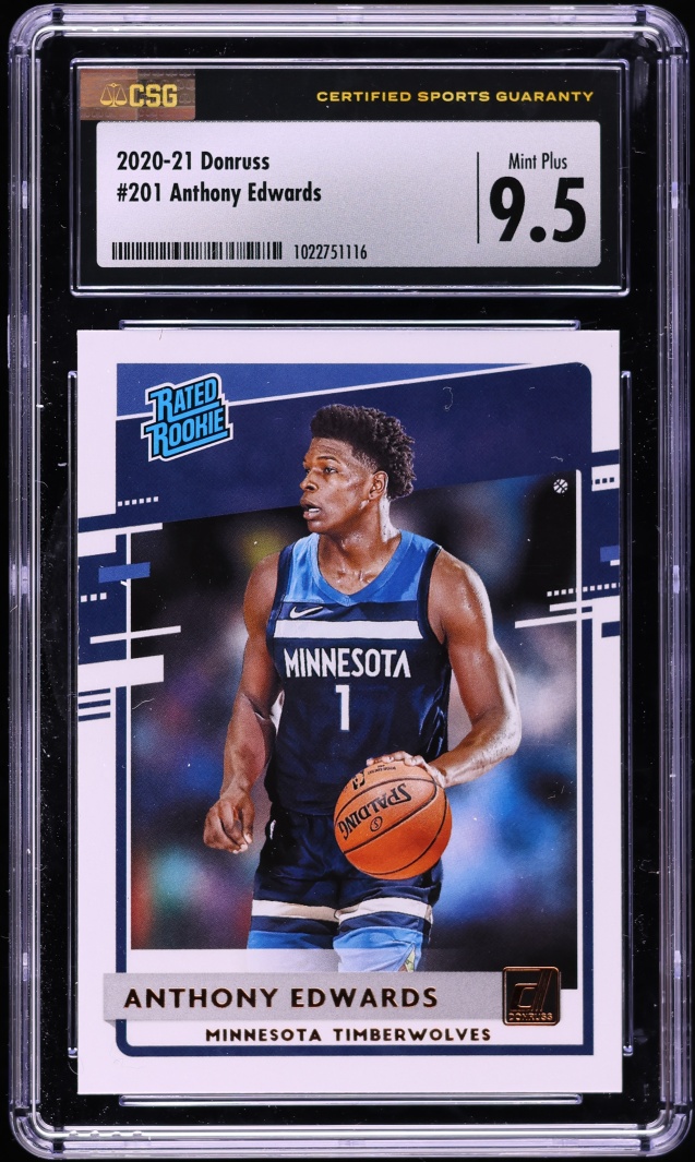 2020 Donruss Basketball Anthony Edwards ROOKIE #201 CSG 9.5 MINT+