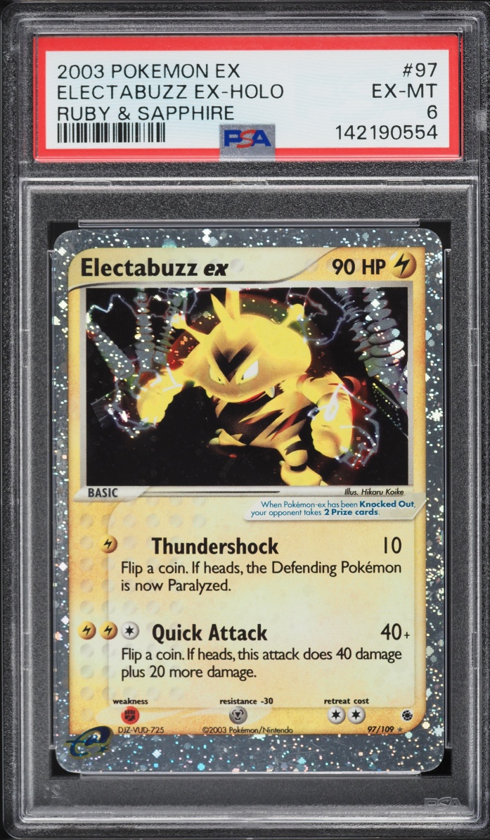2003 Pokemon EX Ruby & Sapphire Holo Electabuzz Ex #97 PSA 6 EXMT