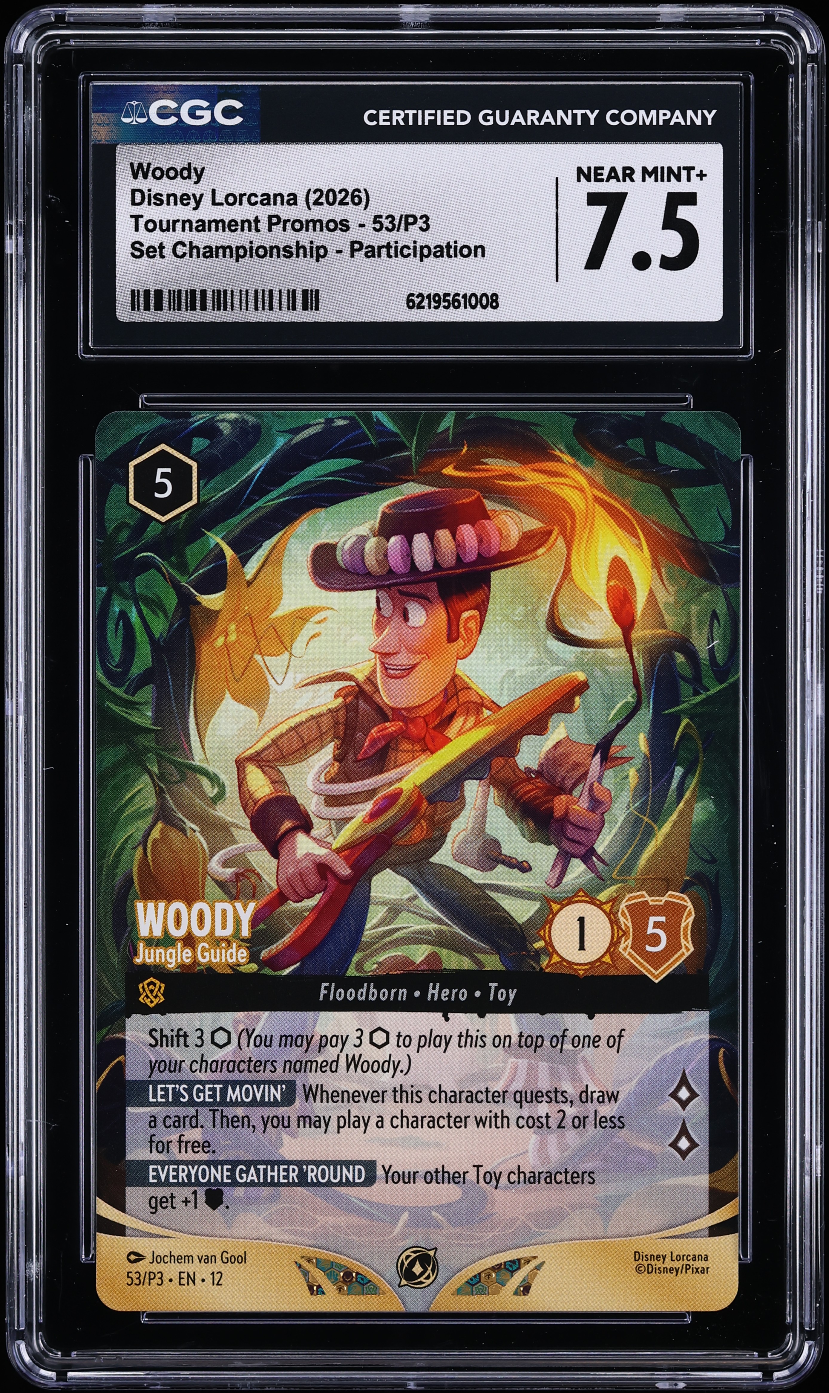 2026 Disney Lorcana Promo Set Championship Participation Woody Jungle Guide #53 CGC 7.5 NRMT+