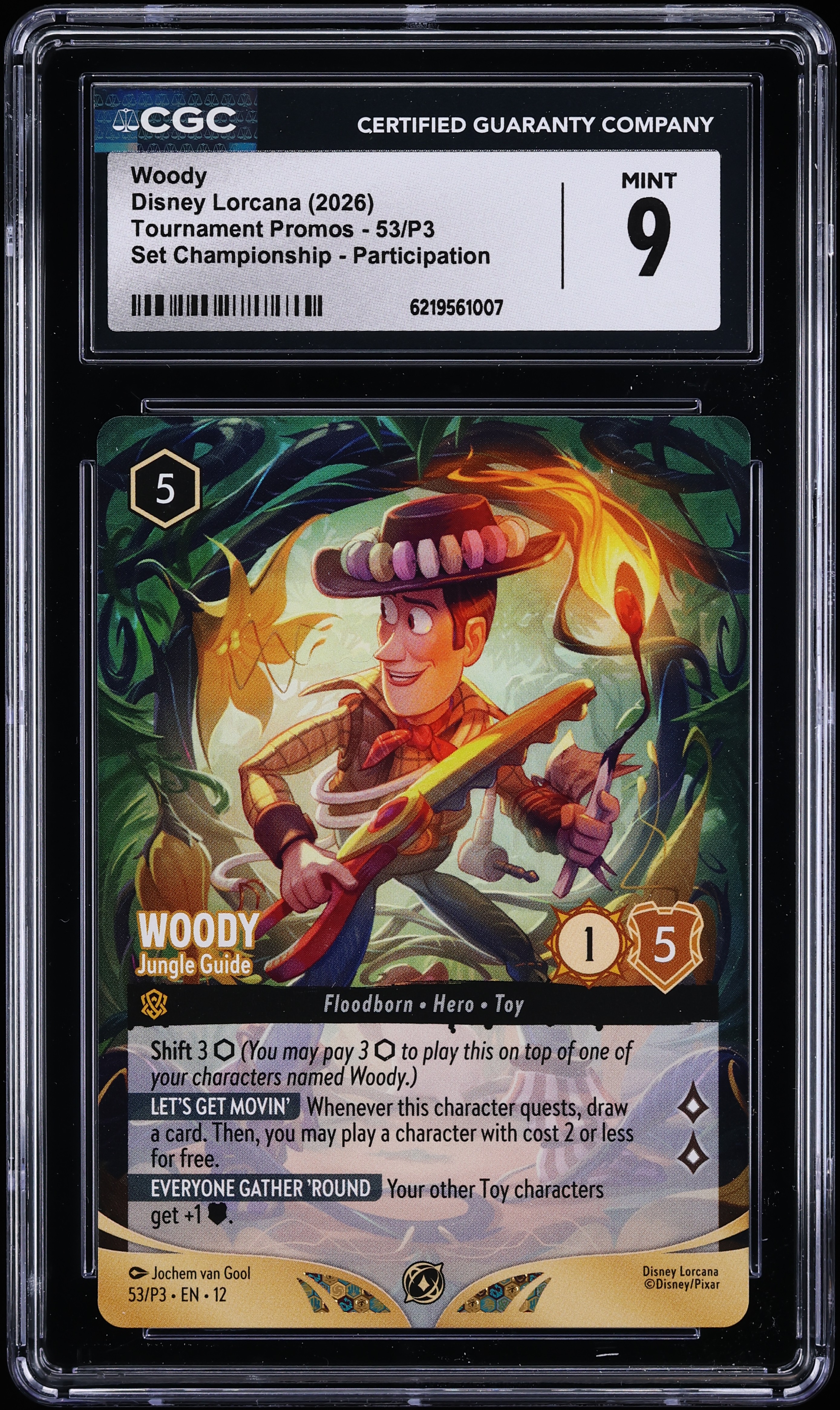 2026 Disney Lorcana Promo Set Championship Participation Woody Jungle Guide #53 CGC 9 MINT