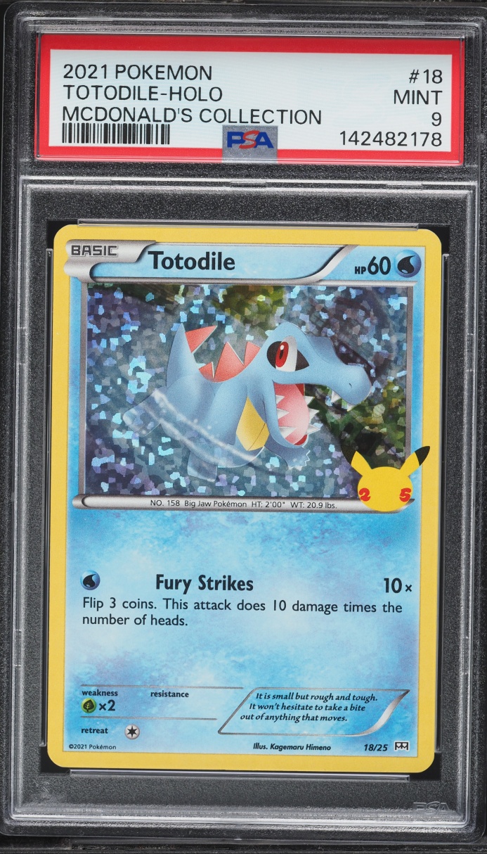 2021 Pokemon Sword & Shield McDonald's Collection Holo Totodile #18 PSA 9 MINT