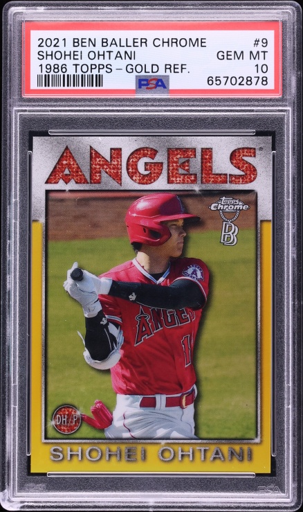 2021 Topps Chrome Ben Baller '86 Gold Refractor Shohei Ohtani /50 #9 PSA 10 GEM MINT