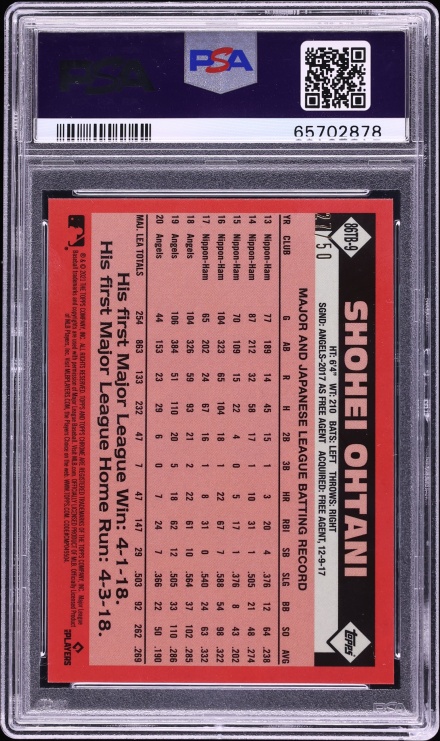 2021 Topps Chrome Ben Baller '86 Gold Refractor Shohei Ohtani /50 #9 PSA 10 GEM MINT