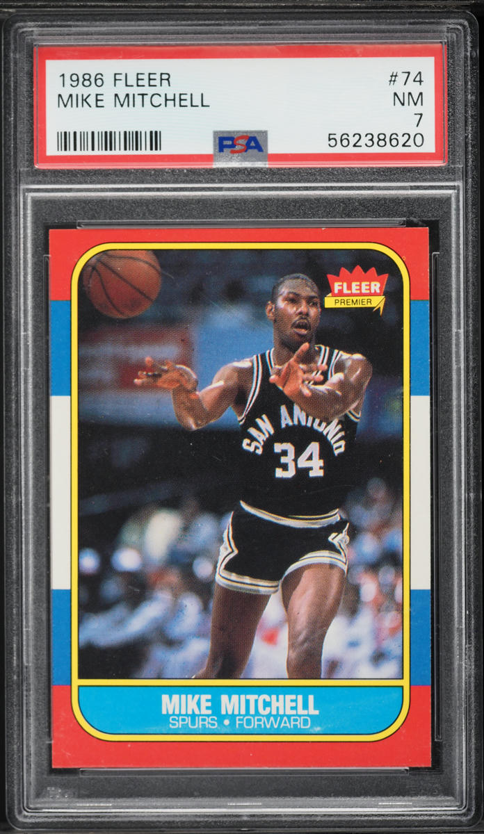 1986 Fleer Basketball Mike Mitchell #74 PSA 7 NRMT