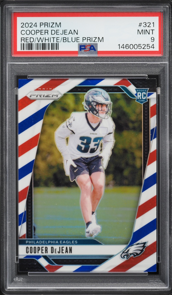 2024 Panini Prizm Red White Blue Cooper DeJean ROOKIE #321 PSA 9 MINT