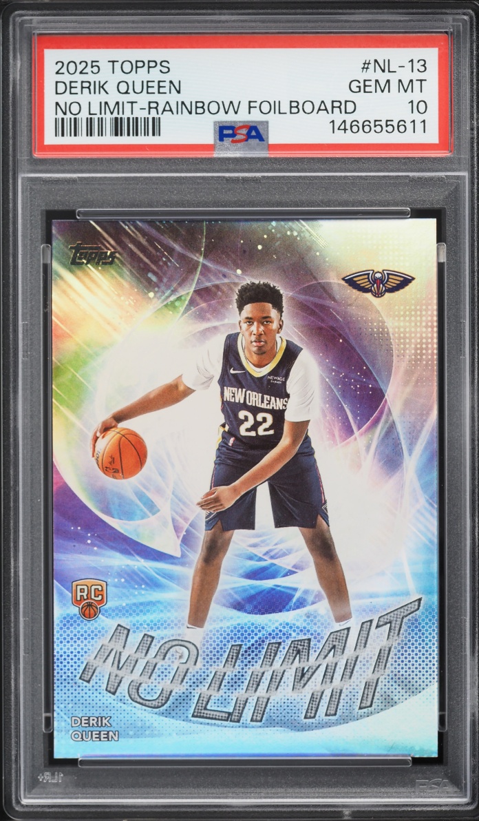 2025 Topps No Limit Rainbow Foilboard Derik Queen ROOKIE #NL-13 PSA 10 GEM MINT