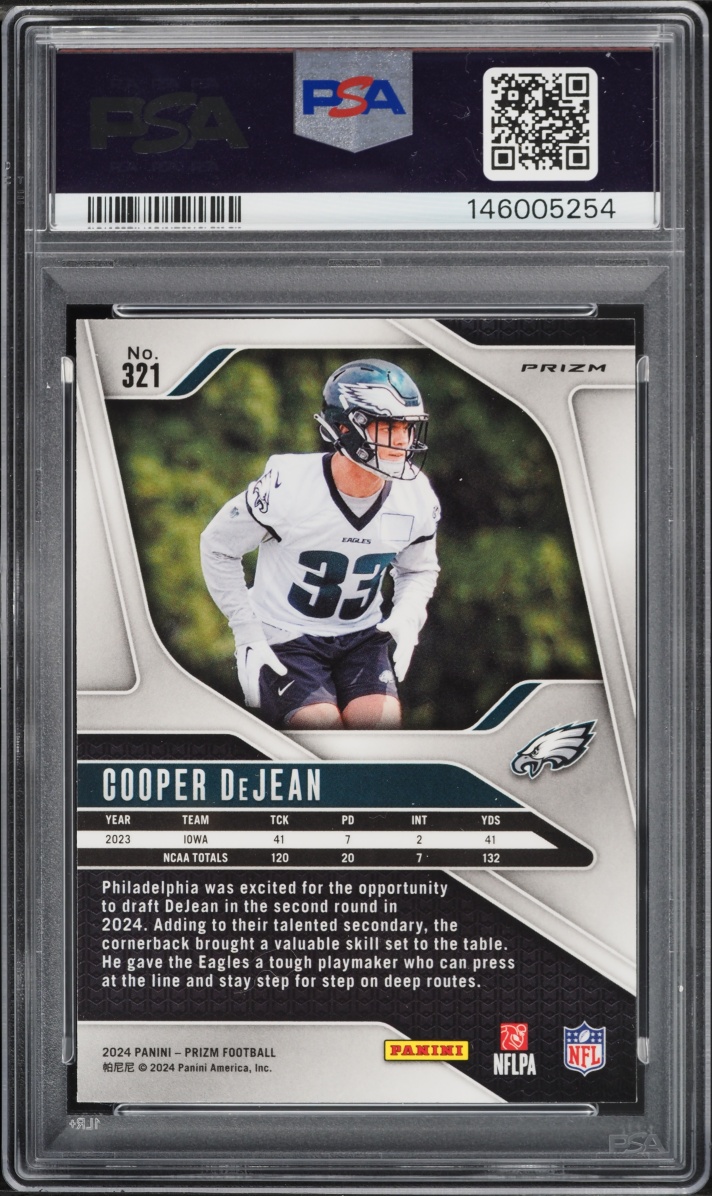 2024 Panini Prizm Red White Blue Cooper DeJean ROOKIE #321 PSA 9 MINT