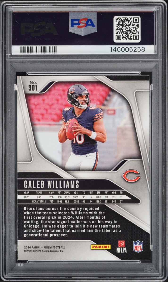 2024 Panini Prizm Caleb Williams ROOKIE #301 PSA 9 MINT