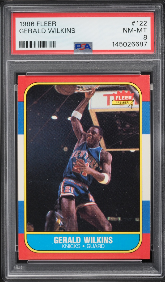 1986 Fleer Basketball Gerald Wilkins ROOKIE #122 PSA 8 NM-MT