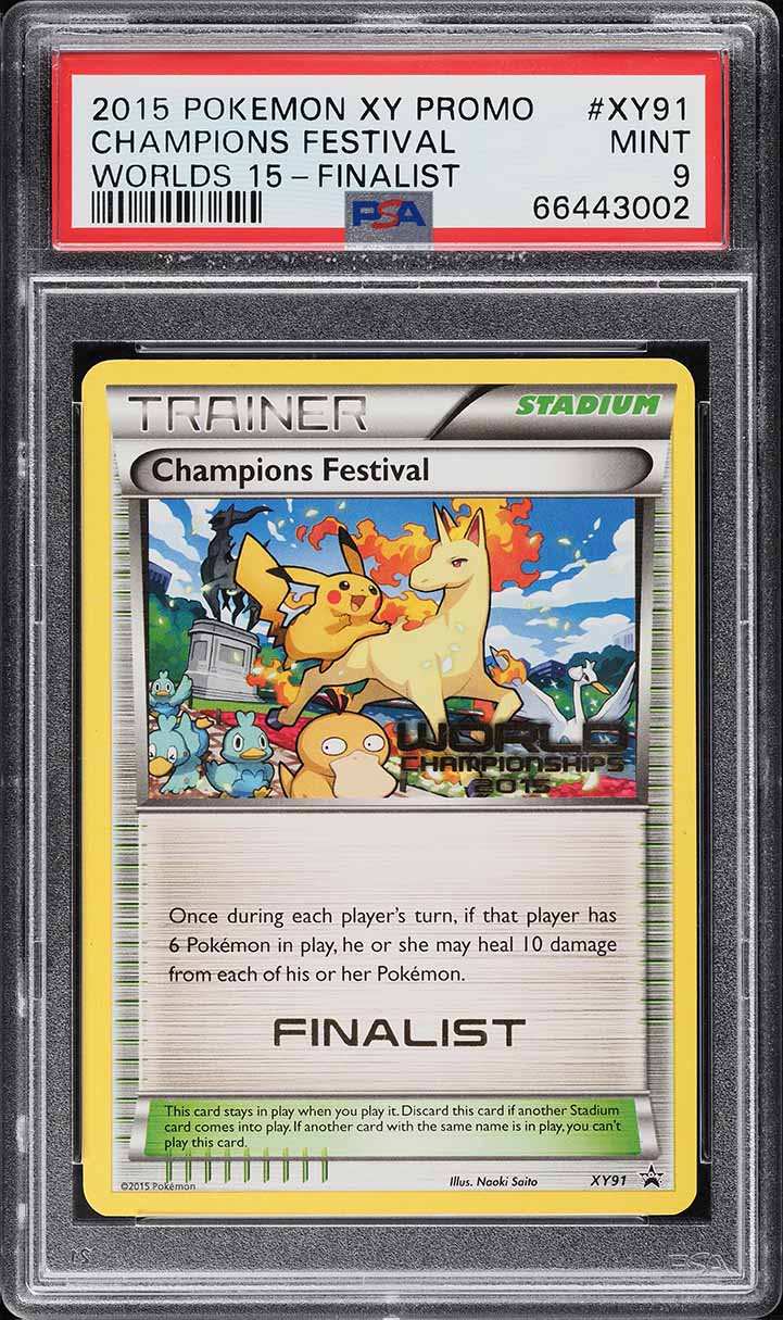 2015 Pokemon XY Black Star Promo Worlds Finalist Champions Festival #XY91 PSA 9