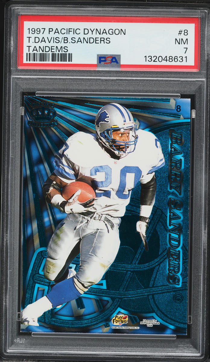 1997 Pacific Dynagon Tandems Terrel & Davis Barry Sanders #8 PSA 7 NRMT - Photo 1