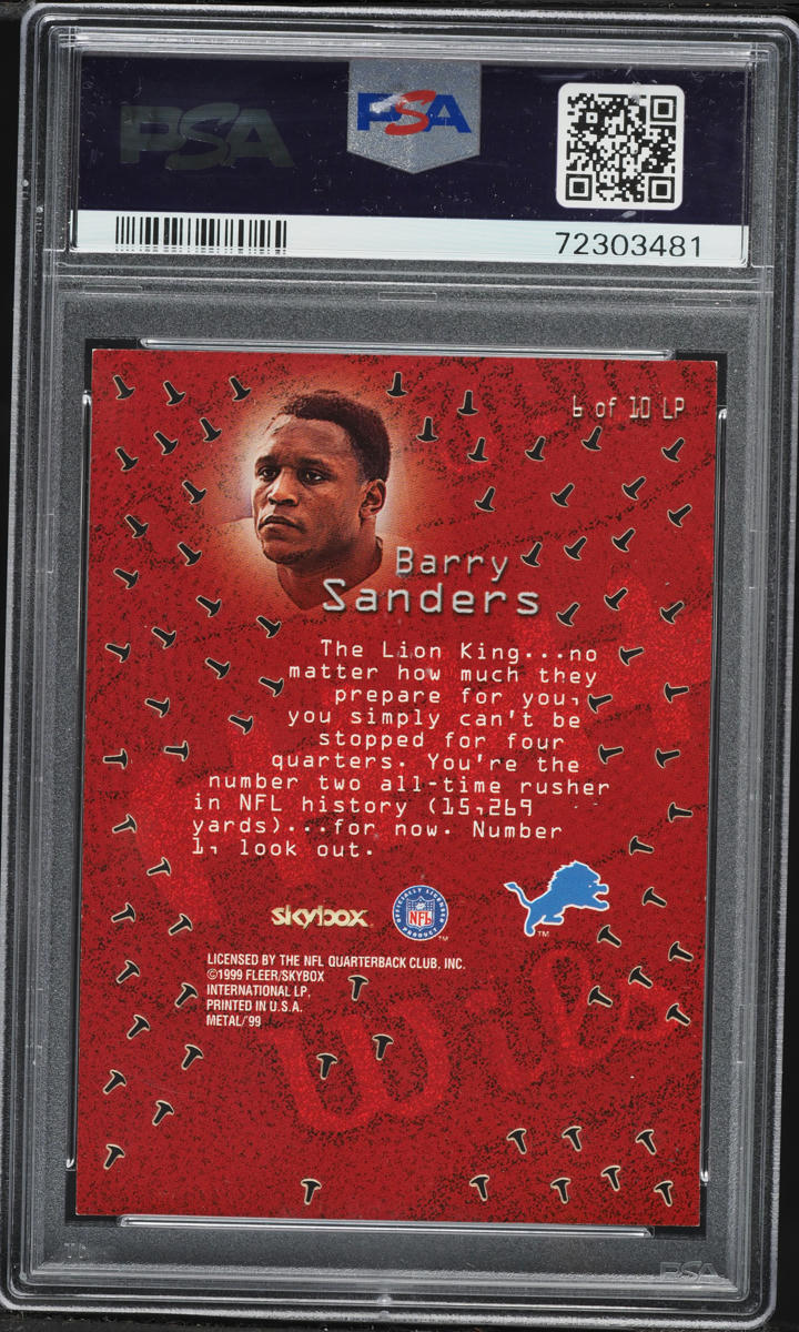 1999 Metal Universe Linchpins Barry Sanders #6 PSA 7 NRMT - Photo 2