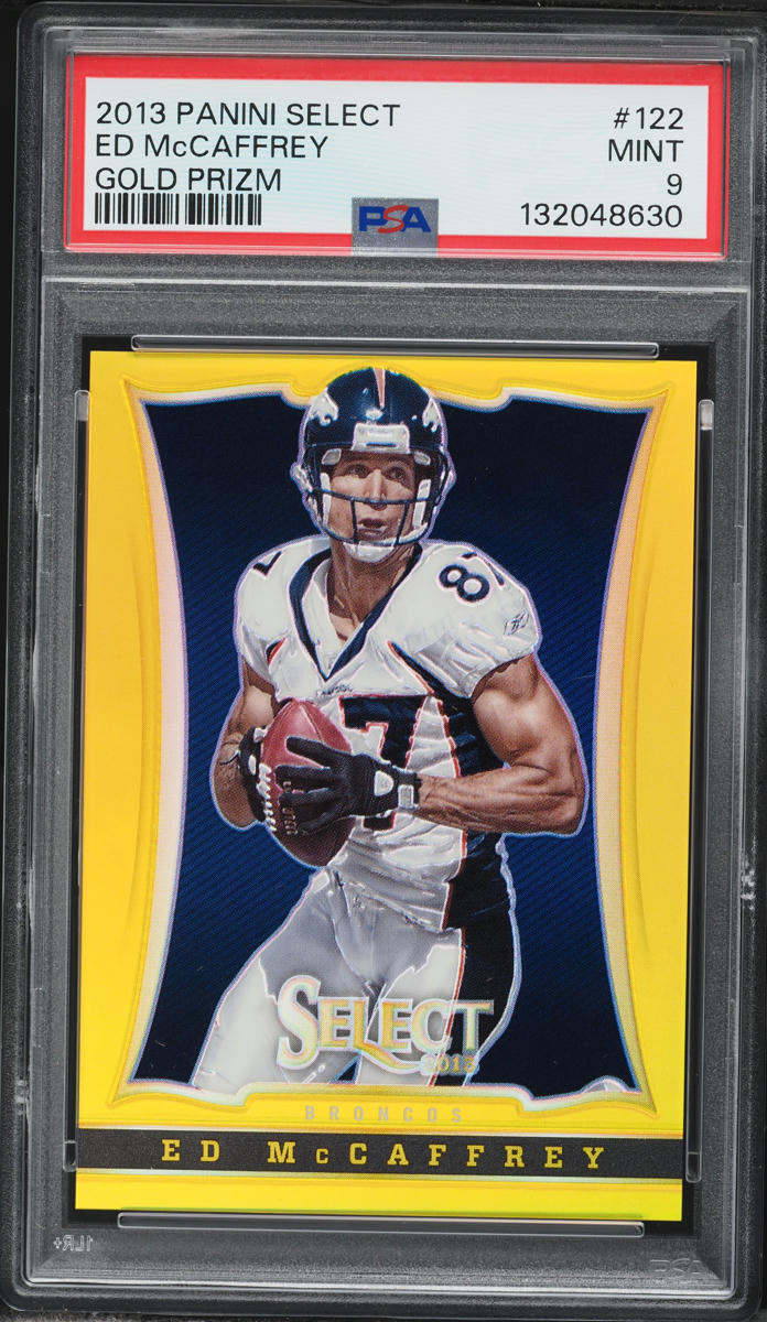 2013 Select Gold Prizm Ed McCaffrey /10 #122 PSA 9 MINT - Photo 1