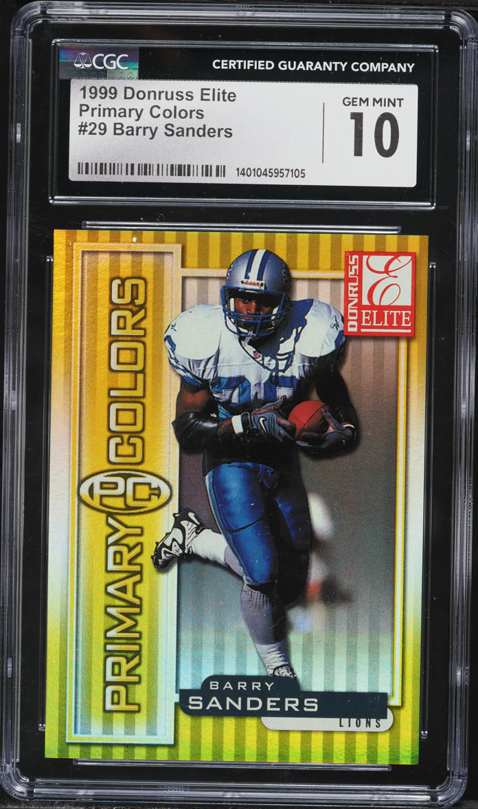 1999 Donruss Elite Primary Colors Barry Sanders /1875 #29 CGC 10 GEM MINT - Photo 1