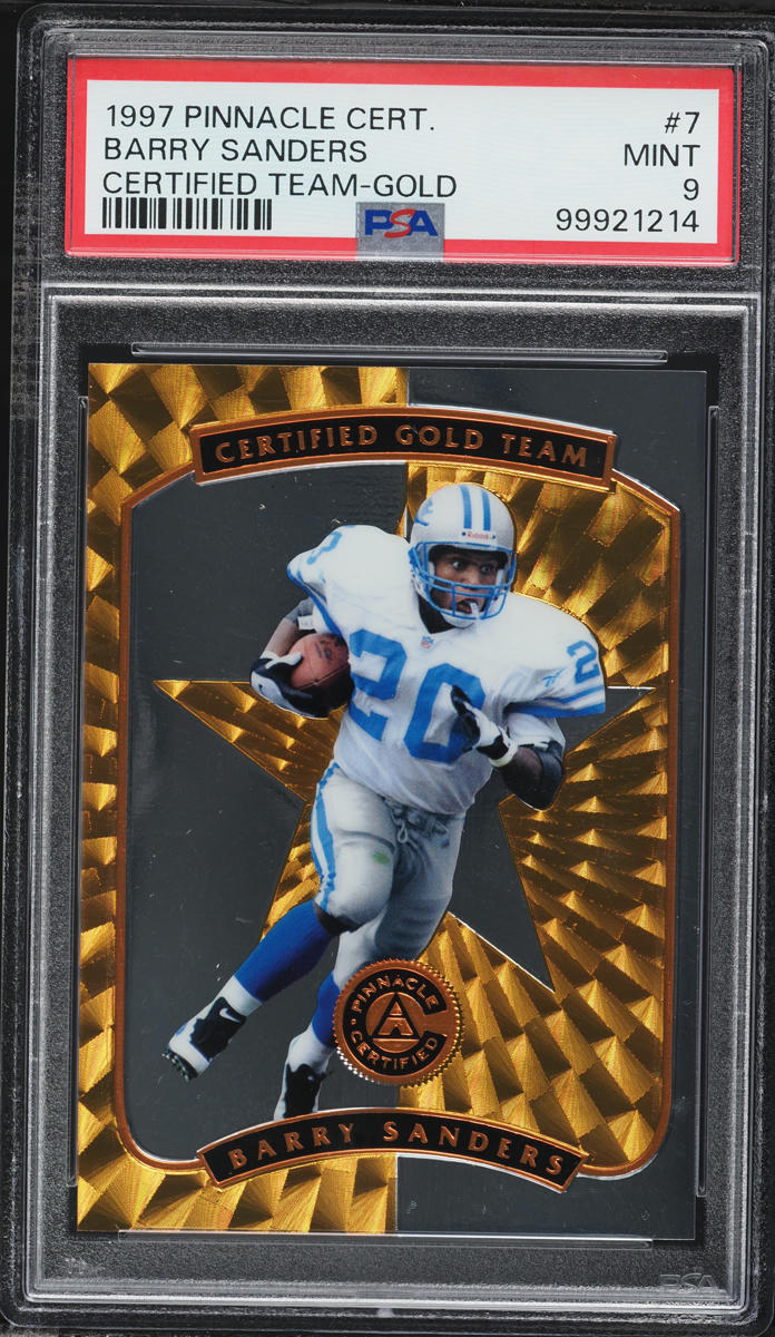 1997 Pinnacle Certified Gold Team Barry Sanders #7 PSA 9 MINT - Photo 1