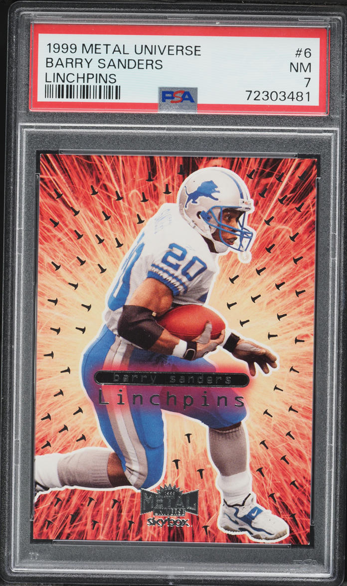 1999 Metal Universe Linchpins Barry Sanders #6 PSA 7 NRMT - Photo 1